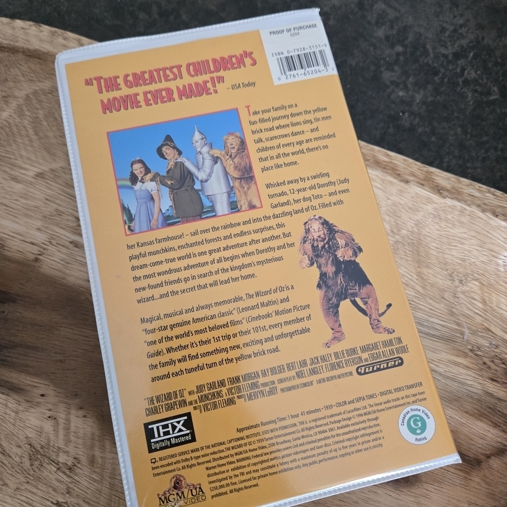 The Wizard of Oz VHS Tape (Not Tested) - Picture 3 of 6